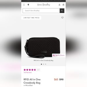 Vera Bradley All In One Crossbody; Black